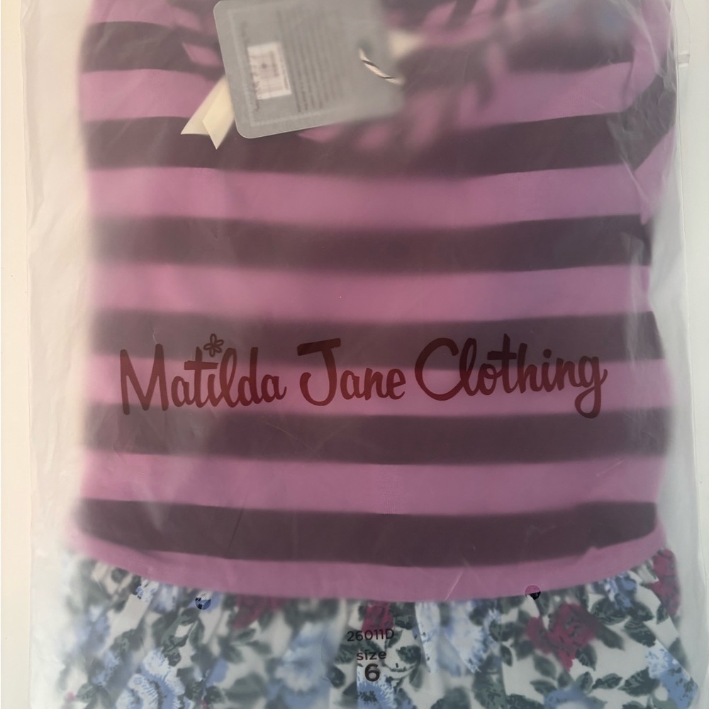 Matilda Jane Purple Striped Floral Dress - Picture 5 of 5